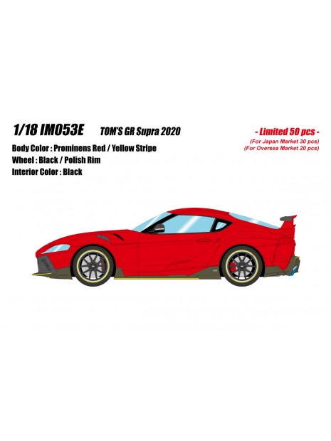 Toyota GR Supra TOM’S 2020 (Red) 1/18 Make Up IDEA