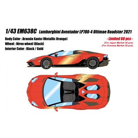 Lamborghini Aventador Ultimae Roadster (Arancio Xantos) 1/43 Make Up Eidolon Make Up - 1