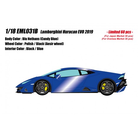 Lamborghini Huracan EVO (Blu Nethuns) 1/18 Make-Up Eidolon EML031B
