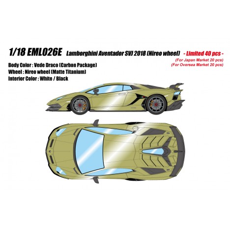 Lamborghini Aventador SVJ (Verde Draco) 1/18 Make-Up Eidolon EML026E