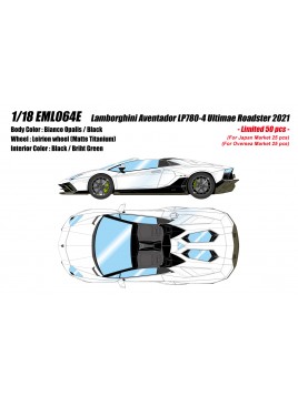 Lamborghini Aventador LP780-4 Ultimae Roadster (Bianco Opalis) 1/18 Make-Up Eidolon Make Up - 1