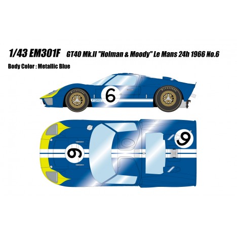 Ford GT40 Mk.II "Holman & Moody" Le Mans 24h 1966 No.6 1/43 Make Up Eidolon Make Up - 1