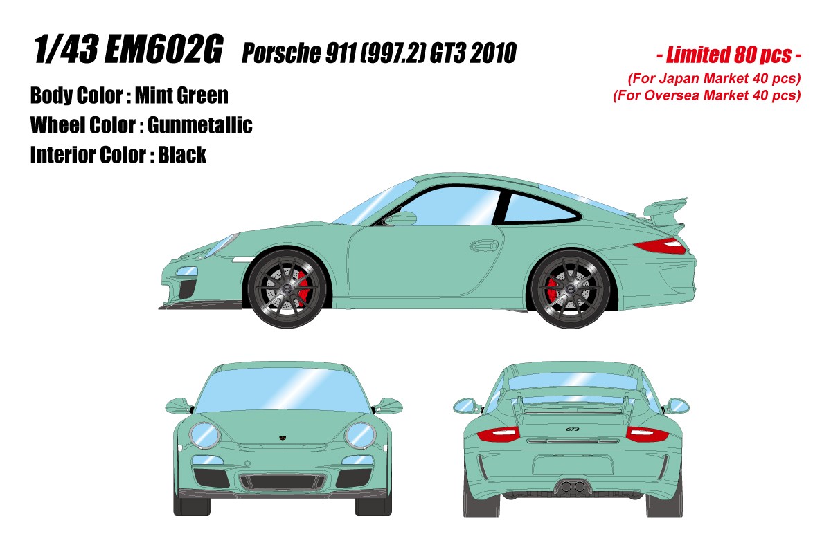 Porsche 911 997.2 GT3 Mint Green 1 43 Make Up Eidolon