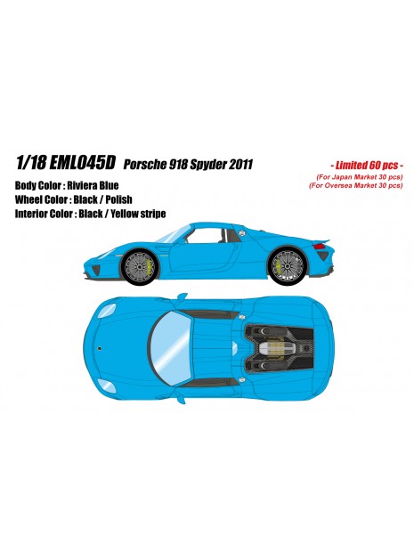 Porsche 918 Spyder (Riviera Blauw) 1/18 Make-Up Eidolon Make Up - 1