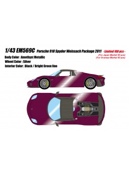 Porsche 918 Spyder Weissach Package (Amethyst Metallic) 1/43 Make-Up Eidolon Make Up - 1