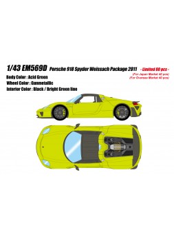 Porsche 918 Spyder Weissach Package (Acid Green) 1/43 Make-Up Eidolon Make Up - 1