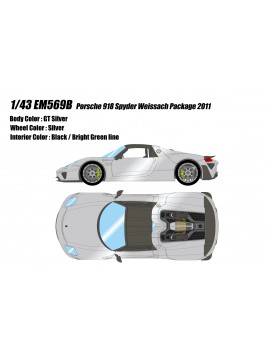 Porsche 918 Spyder Weissach Package (GT Silver) 1/43 Make-Up Eidolon Make Up - 1