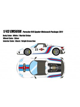 Porsche 918 Spyder Weissach Package Martini 1/43 Make-Up Eidolon Make Up - 1