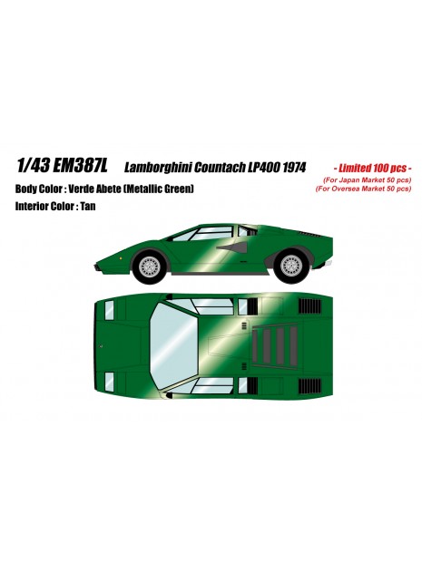 Lamborghini Countach LP400 1974 (Verde Abete) 1/43 Make Up Eidolon Make Up - 1