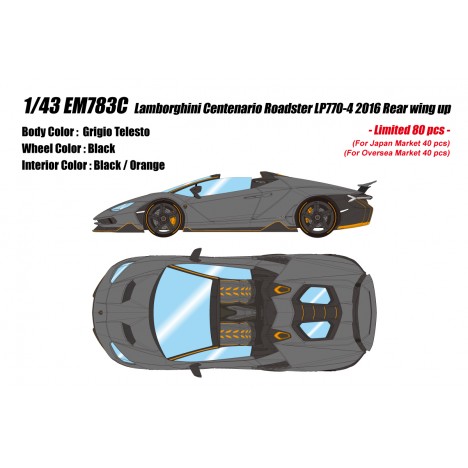 Lamborghini Centenario Roadster (Grigio Telesto) 1/43 Make Up Eidolon Make Up - 1