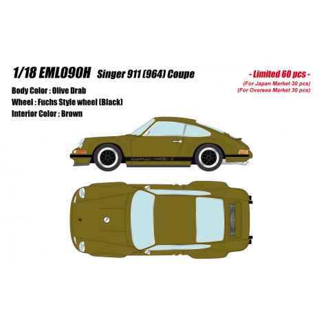 Porsche Singer 911 (964) Coupe (Olive Drab) 1/18 Make-Up Eidolon Make Up - 1