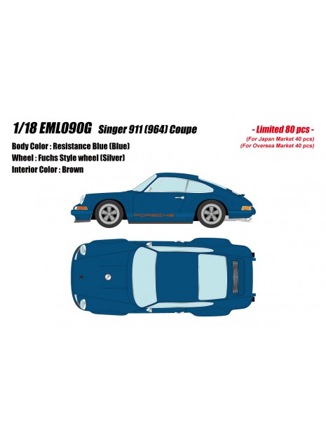 Porsche Singer 911 (964) Coupe (Resistance Blue) 1/18 Make-Up Eidolon Make Up - 4