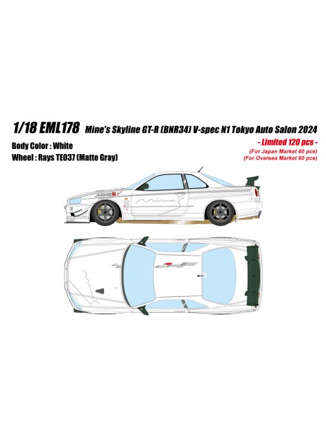 Mine's Skyline GT-R(BNR34) V-spec N1 Tokyo Auto Salon 2024 1/18 Make Up EIDOLON Make Up - 9