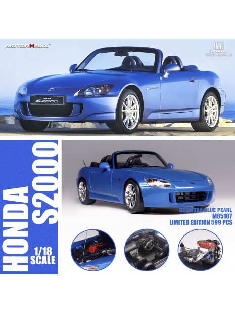 Honda S2000 (AP2) (Bermuda Blue) 1/18 Motorhelix Motorhelix - 2