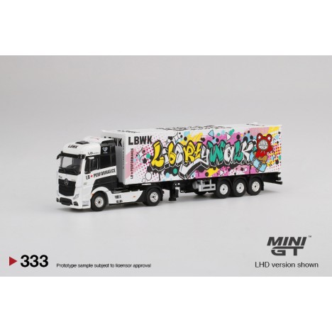 Mercedes-Benz Actros w/ 40 Ft Container LBWK 1/64 Mini GT  - 1