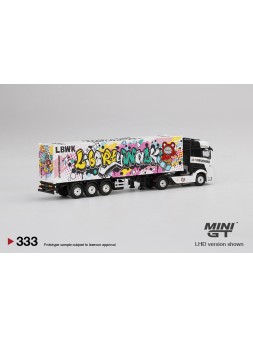 Mercedes-Benz Actros w/ 40 Ft Container LBWK 1/64 Mini GT  - 2