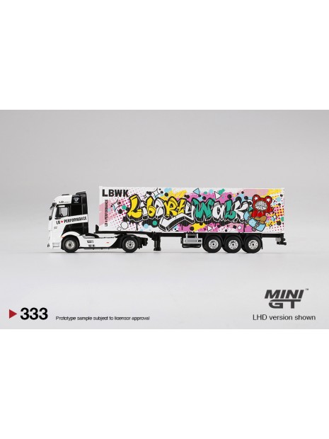 Mercedes-Benz Actros w/ 40 Ft Container LBWK 1/64 Mini GT  - 3