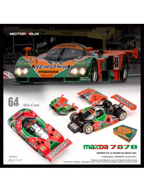 Mazda 787B Renown Le Mans 1991 1/64 Motorhelix Motorhelix - 9