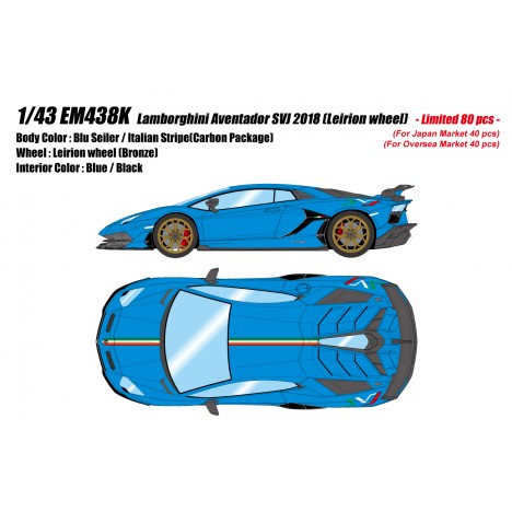 Lamborghini Aventador SVJ (Blu Seiler) 1/43 Make Up Eidolon Make Up - 1