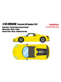 Porsche 918 Spyder (Racing Yellow) 1/43 Make-Up Eidolon Make Up - 1