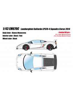 Lamborghini Gallardo LP570-4 Squadra Corse 2014 (Bianco Monocerus) 1/43 Make-Up Eidolon Make Up - 1