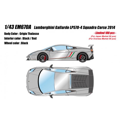 Lamborghini Gallardo LP570-4 Squadra Corse 2014 (Grigio Thalasso) 1/43 Make-Up Eidolon Make Up - 1