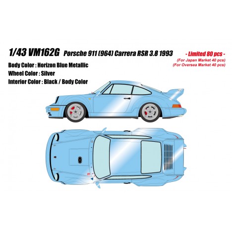 Porsche 911 (964) RSR 3.8 1993 (Horizon Blue) 1/43 Make Up Vision Make Up - 1