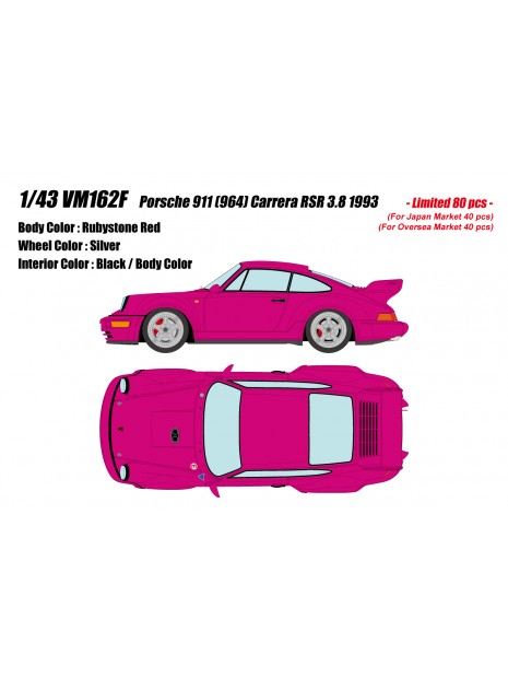 Porsche 911 (964) RSR 3.8 1993 (Rubystone Red) 1/43 Make Up Vision Make Up - 1