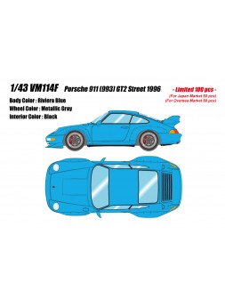 Porsche 911(993) GT2 Street 1996 (Riviera Blue) 1/43 Make Up Vision Make Up - 1