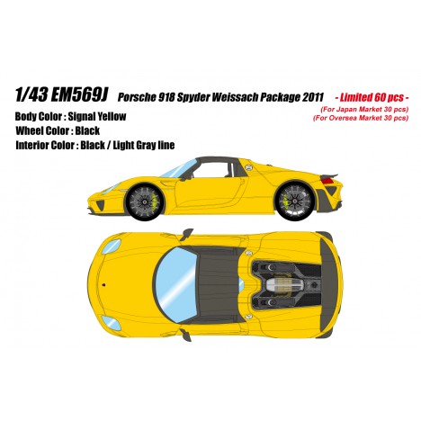 Porsche 918 Spyder Weissach Package (Signal Yellow) 1/43 Make-Up Eidolon Make Up - 1