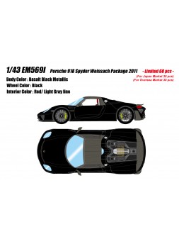 Porsche 918 Spyder Weissach Package (Basalt Black) 1/43 Make-Up Eidolon Make Up - 1