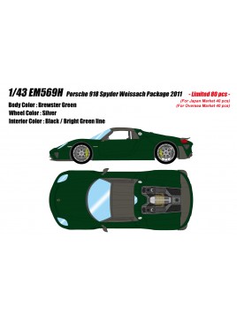 Porsche 918 Spyder Weissach Package (Brewster Green) 1/43 Make-Up Eidolon Make Up - 1