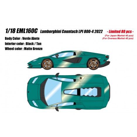 Lamborghini Countach LPI 800-4 2022 (Verde Abete) 1/18 Make Up Eidolon Make Up - 1