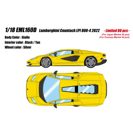 Lamborghini Countach LPI 800-4 2022 (Giallo) 1/18 Make Up Eidolon Make Up - 1