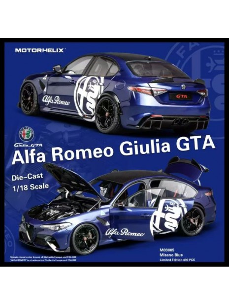 Alfa Romeo Giulia GTA (Misano Blue) 1/18 Motorhelix Motorhelix - 4